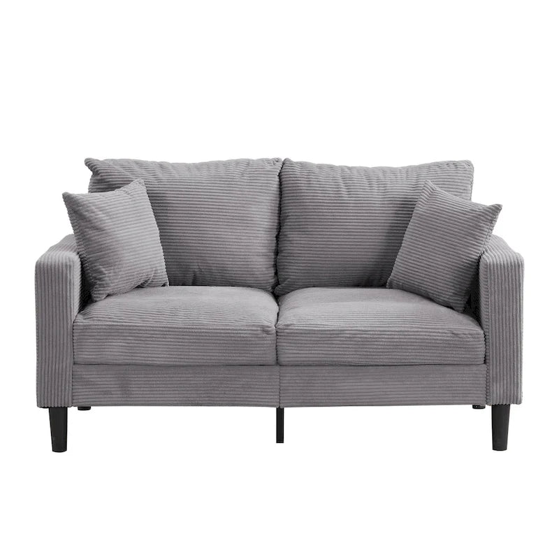 Canapé moderne rembourré avec 2 oreillers et coussin en mousse haute densité, cadre en bois pour salon et bureau
