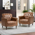 Fauteuil d'appoint capitonné moderne avec clous de tapissier (lot de 2)