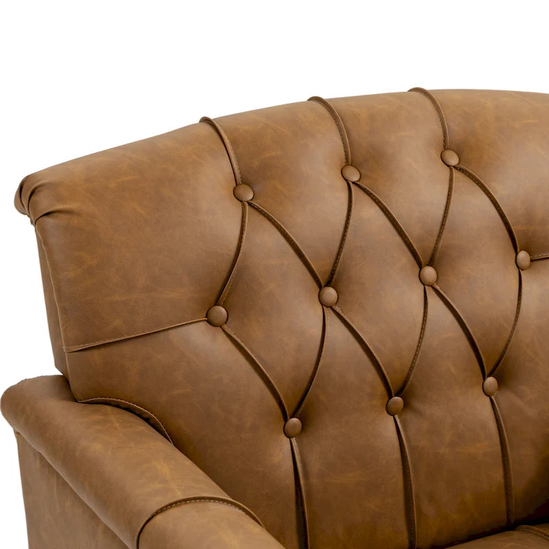 Fauteuil d'appoint capitonné moderne avec clous de tapissier (lot de 2)