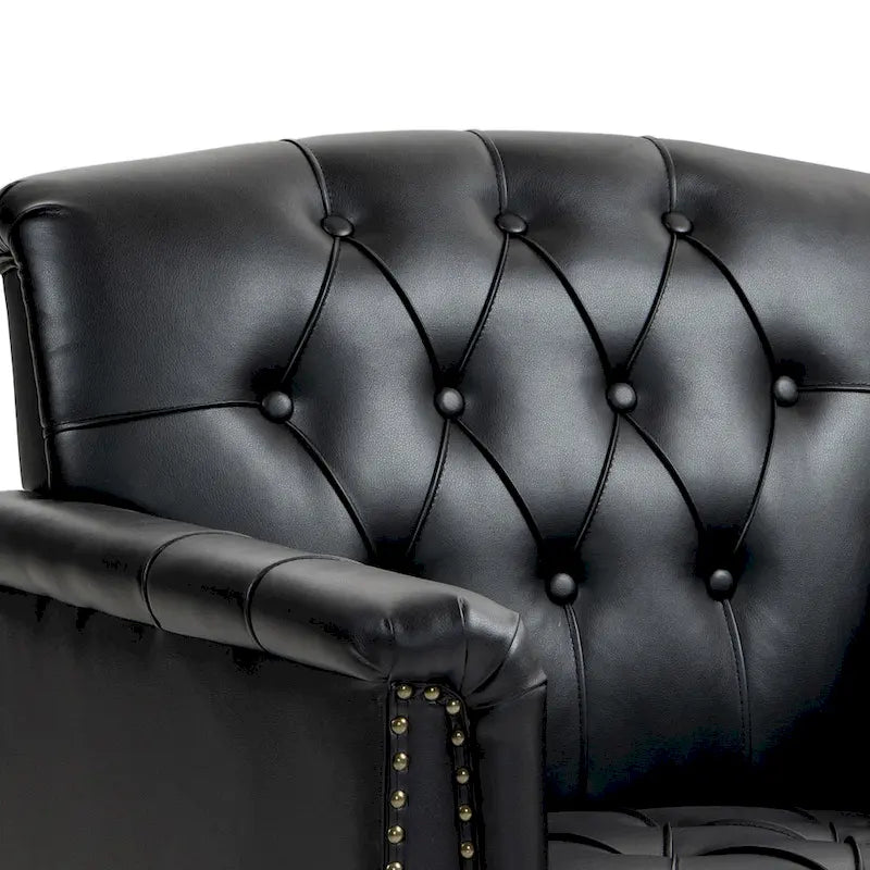 Fauteuil d'appoint capitonné moderne avec clous de tapissier (lot de 2)
