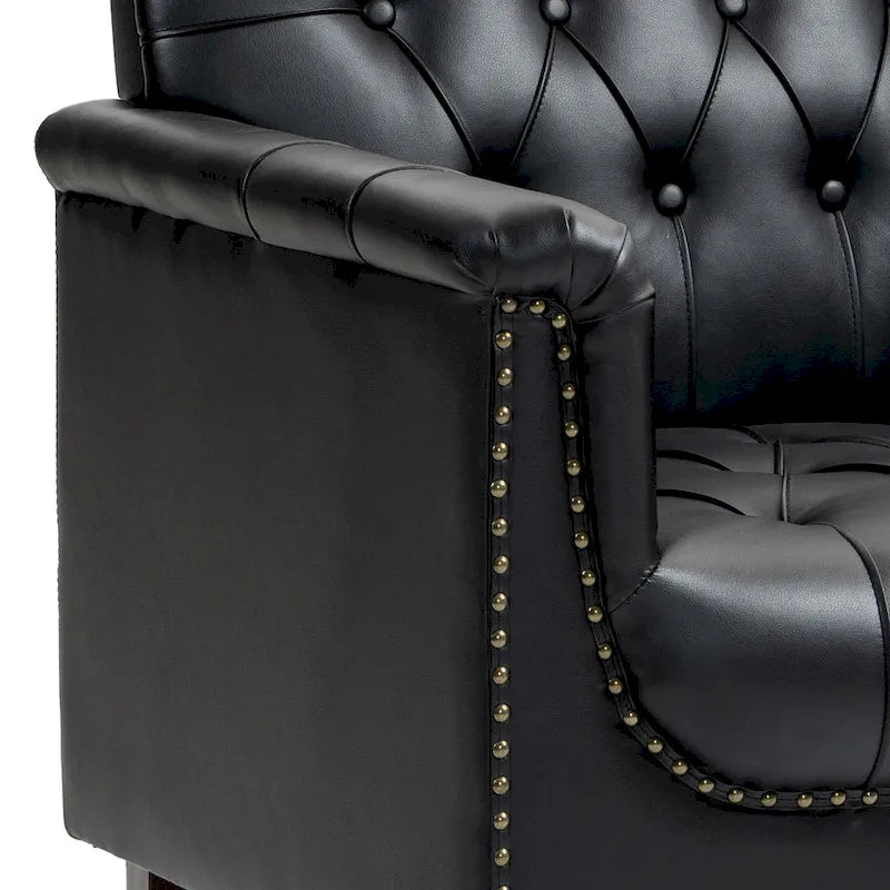 Fauteuil d'appoint capitonné moderne avec clous de tapissier (lot de 2)