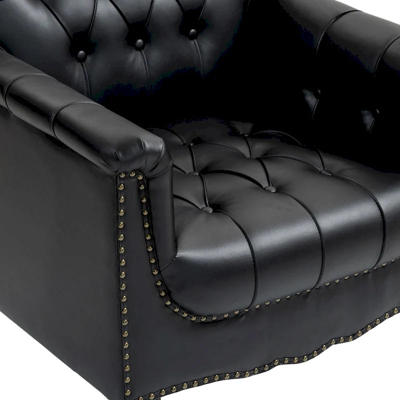 Fauteuil d'appoint capitonné moderne avec clous de tapissier (lot de 2)