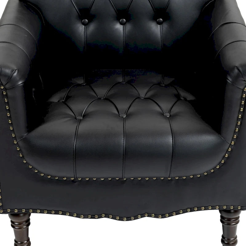 Fauteuil d'appoint capitonné moderne avec clous de tapissier (lot de 2)