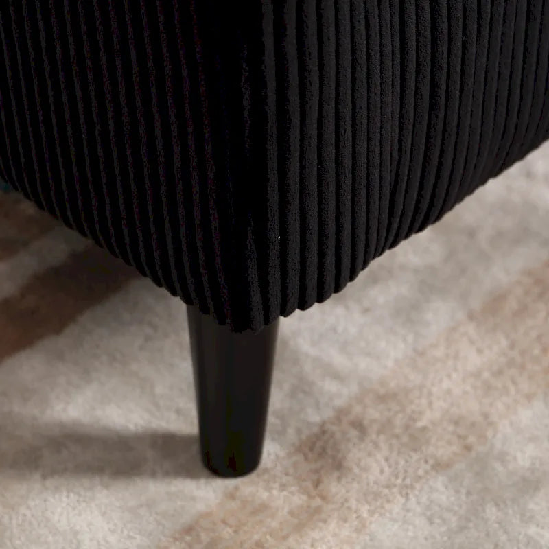 Fauteuil tonneau moderne de 24,8 po, rembourré, avec pieds en bois et coussins, pour le salon