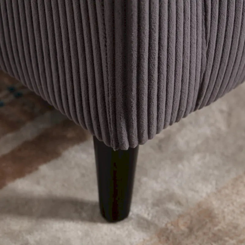 Fauteuil tonneau moderne de 24,8 po, rembourré, avec pieds en bois et coussins, pour le salon