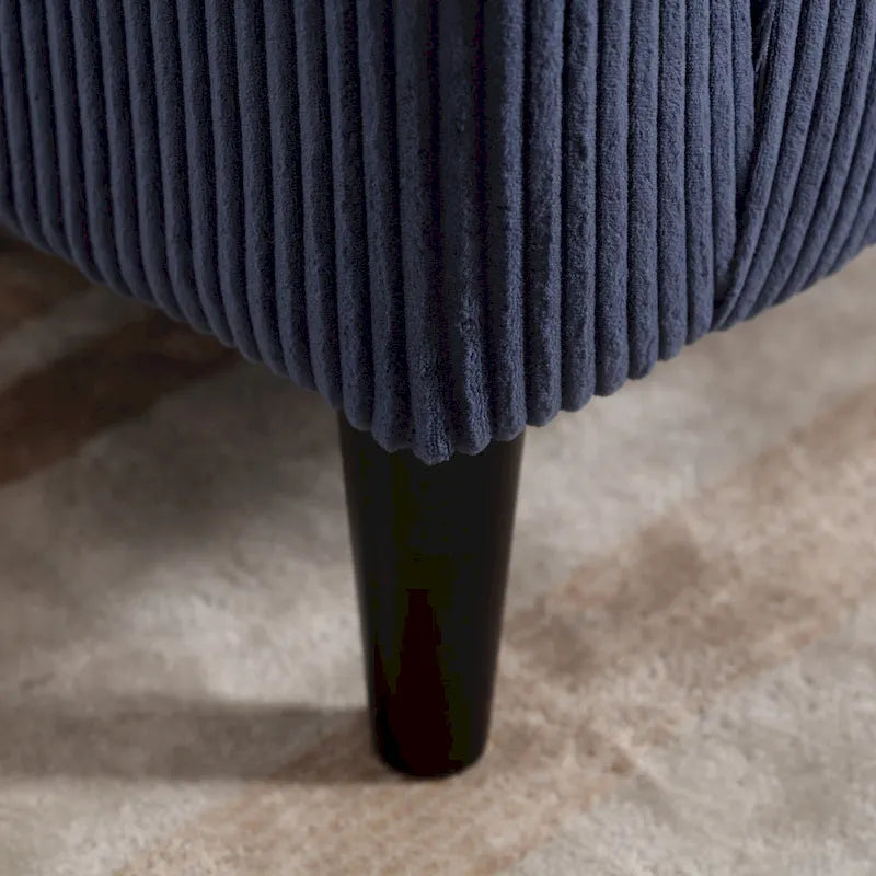 Fauteuil tonneau moderne de 24,8 po, rembourré, avec pieds en bois et coussins, pour le salon