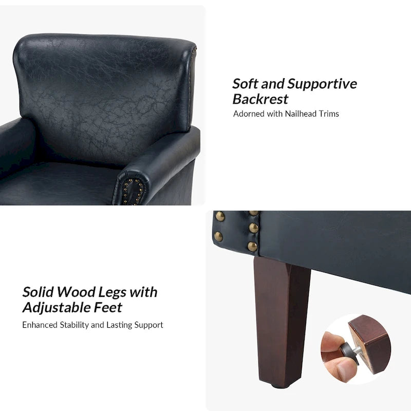 Fauteuil de transition végétalien à accoudoirs roulés - Lot de 2