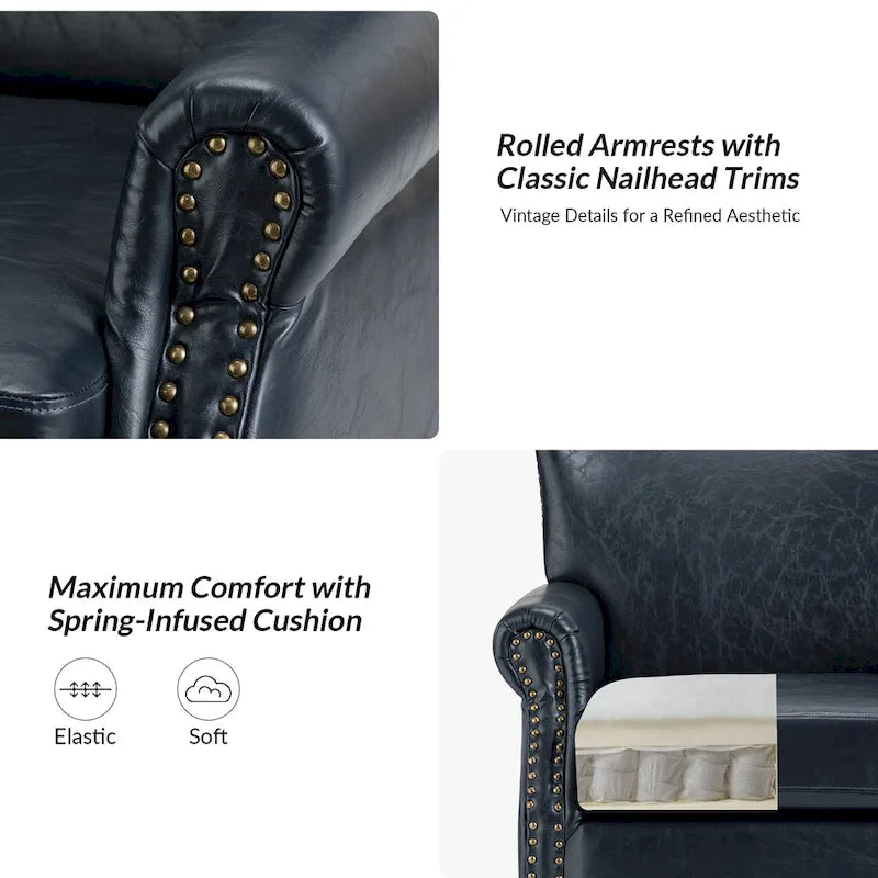 Fauteuil de transition végétalien à accoudoirs roulés - Lot de 2