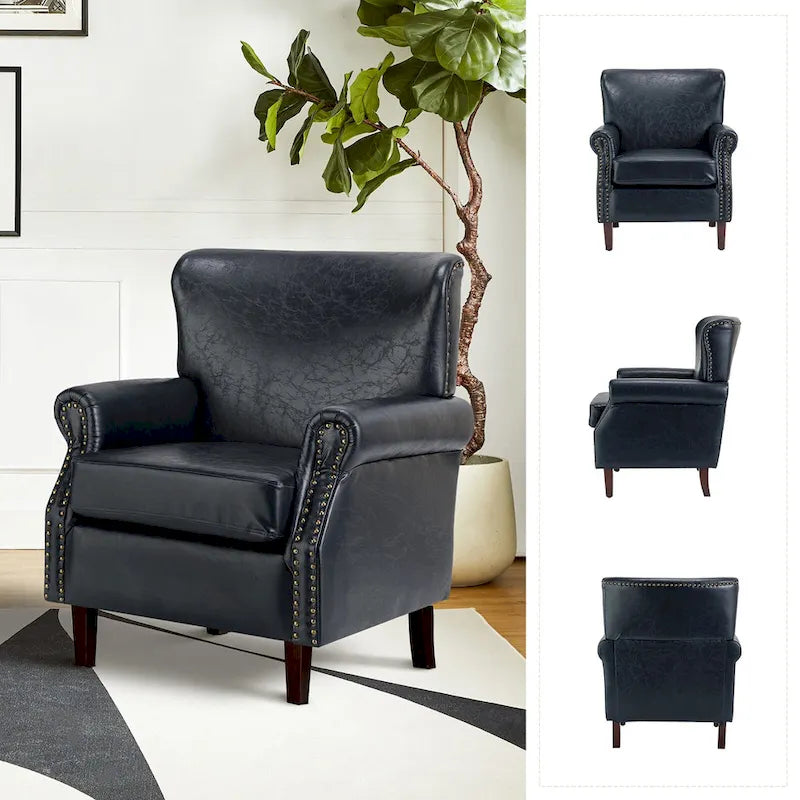 Fauteuil de transition végétalien à accoudoirs roulés - Lot de 2