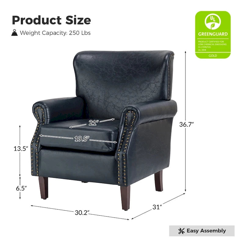 Fauteuil de transition végétalien à accoudoirs roulés - Lot de 2