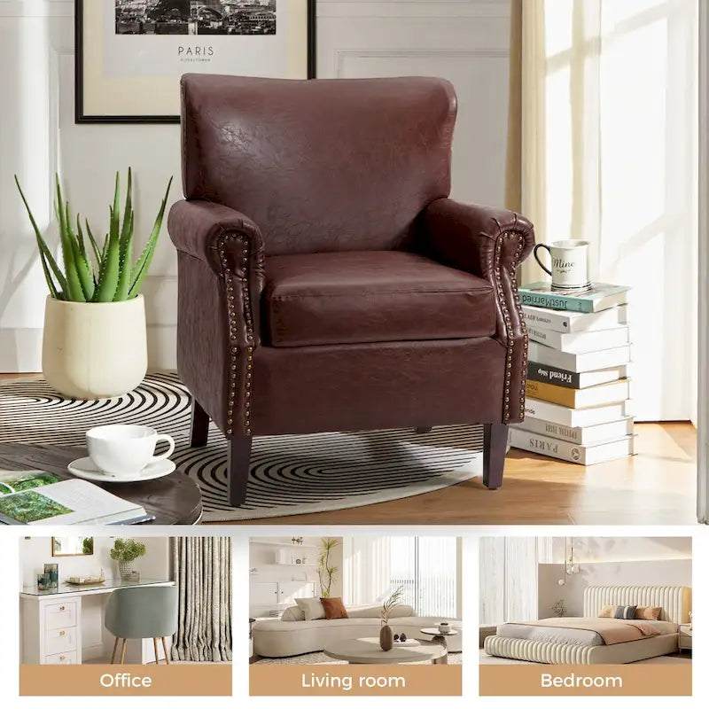 Fauteuil de transition végétalien à accoudoirs roulés - Lot de 2
