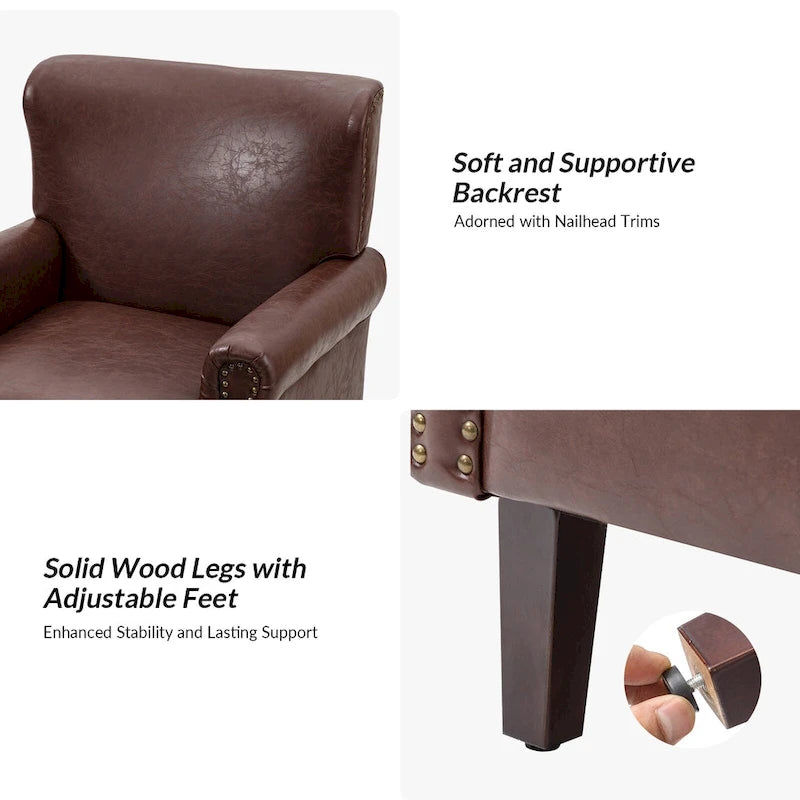 Fauteuil de transition végétalien à accoudoirs roulés - Lot de 2