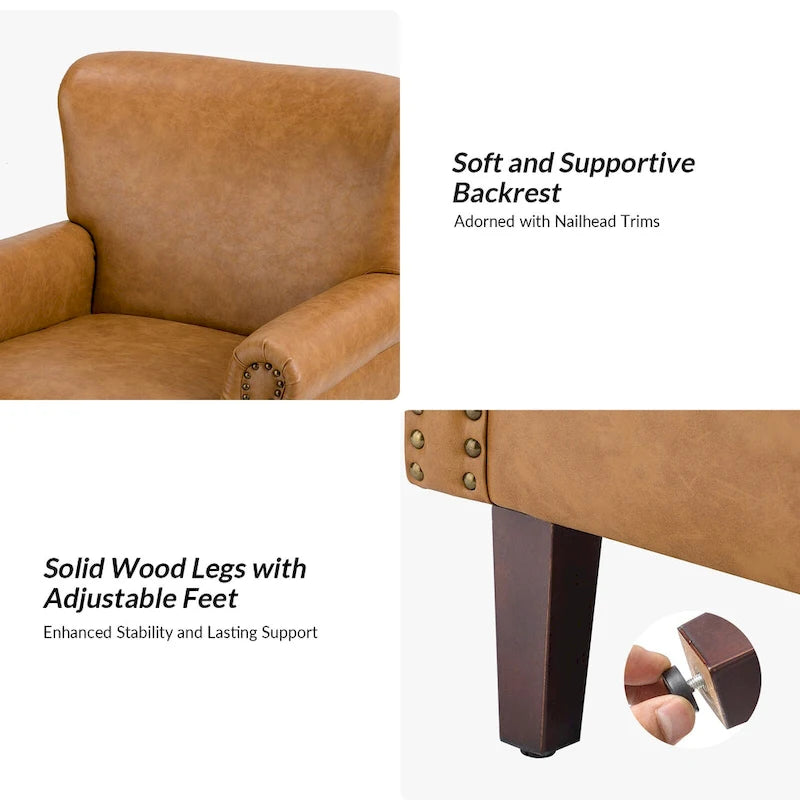 Fauteuil de transition végétalien à accoudoirs roulés - Lot de 2