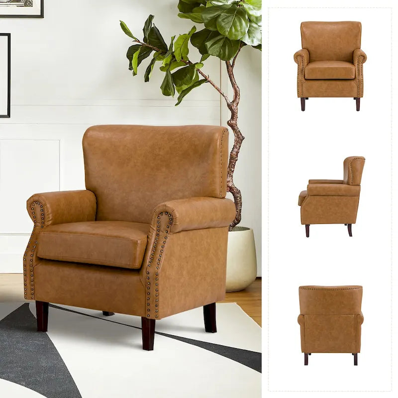 Fauteuil de transition végétalien à accoudoirs roulés - Lot de 2