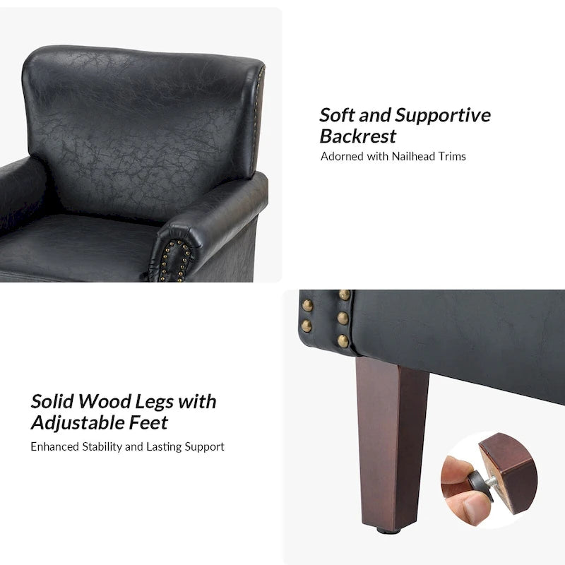 Fauteuil de transition végétalien à accoudoirs roulés - Lot de 2