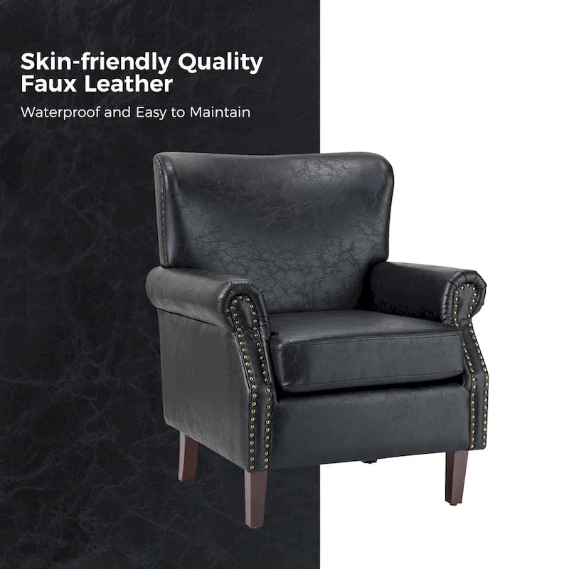 Fauteuil de transition végétalien à accoudoirs roulés - Lot de 2