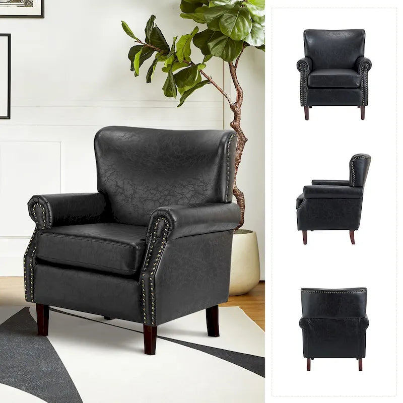 Fauteuil de transition végétalien à accoudoirs roulés - Lot de 2