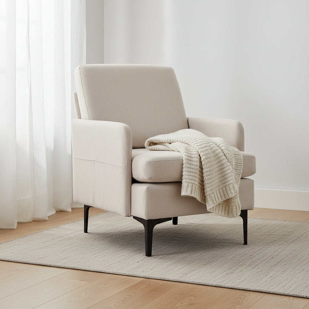 Fauteuil d'appoint en tissu 4 coloris