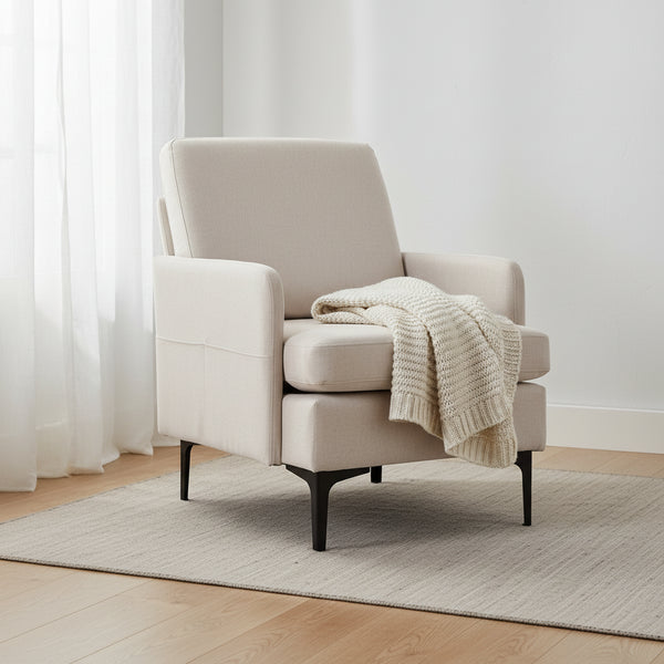 Fabric Upholstered Accent Arm Chair 4 Colors