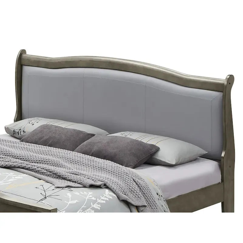 Lit King en bois capitonné Louis Philippe