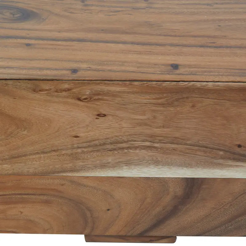 Banc en bois avec base surélevée - Marron - 16L x 71P x 15H
