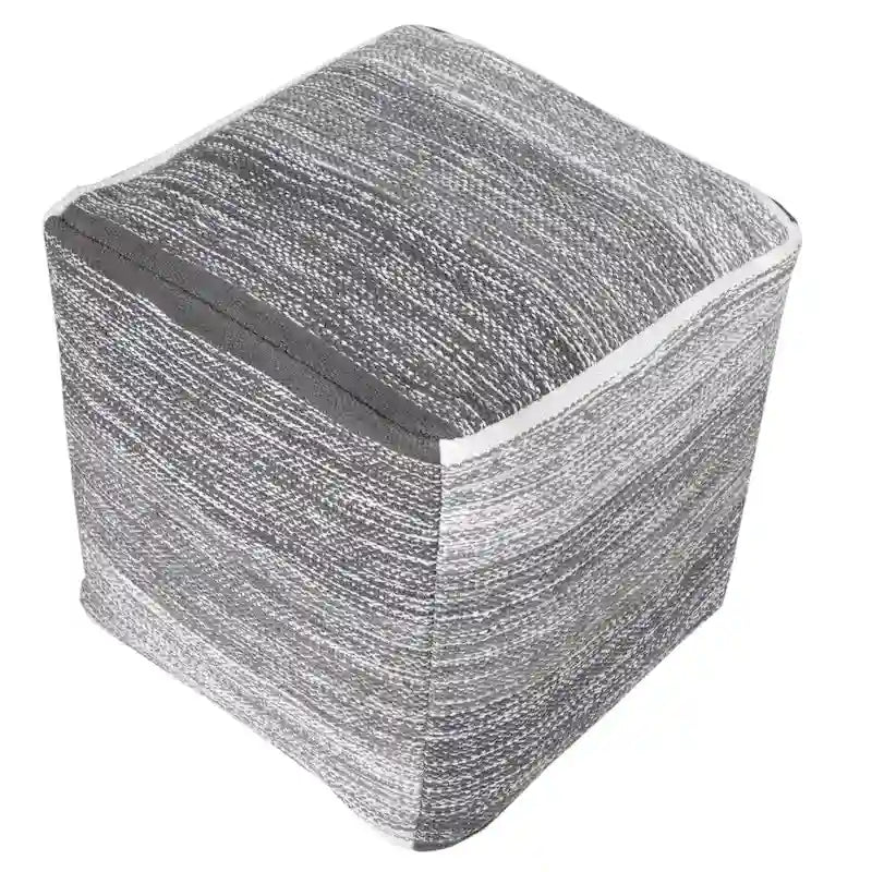 Pouf Ottomane Gris Dégradé Vieilli