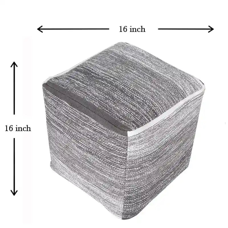 Pouf Ottomane Gris Dégradé Vieilli