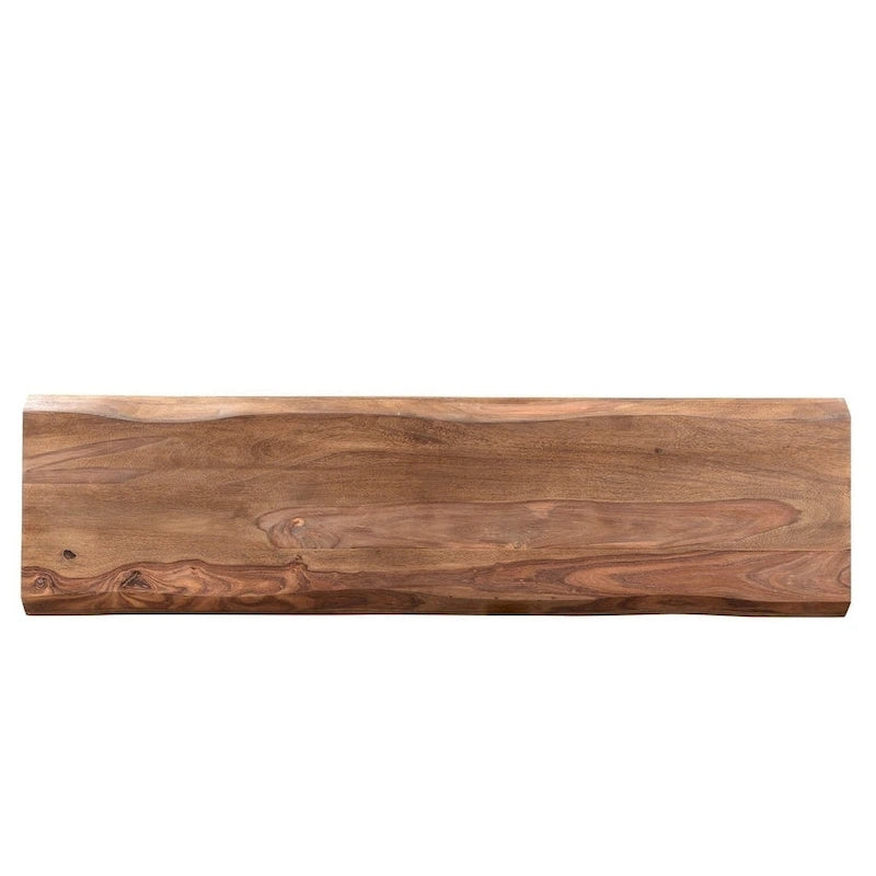 Banc artisanal en bois de Sesham, 60 pouces, bord vif - 60 x 16 x 18