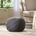Pouf rond tricoté d'intérieur et d'extérieur