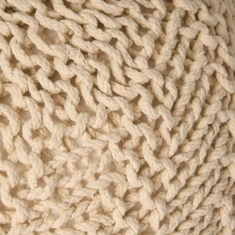 Pouf rond tricoté d'intérieur et d'extérieur