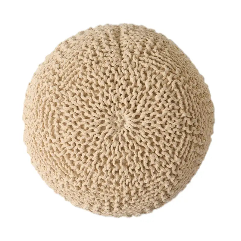 Pouf rond tricoté d'intérieur et d'extérieur
