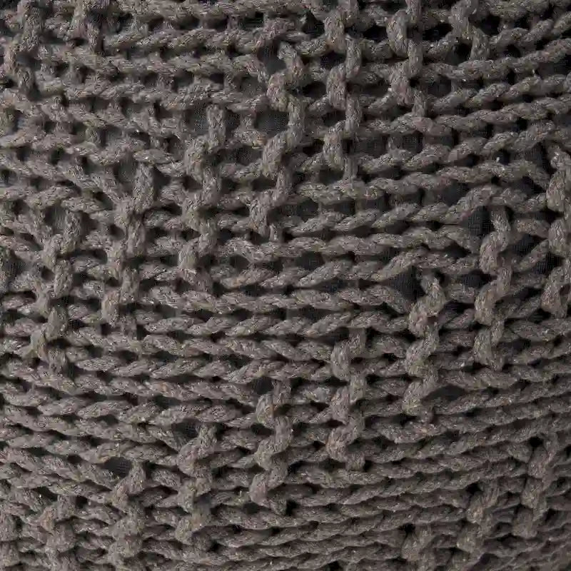 Pouf rond tricoté d'intérieur et d'extérieur