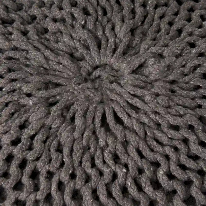 Pouf rond tricoté d'intérieur et d'extérieur