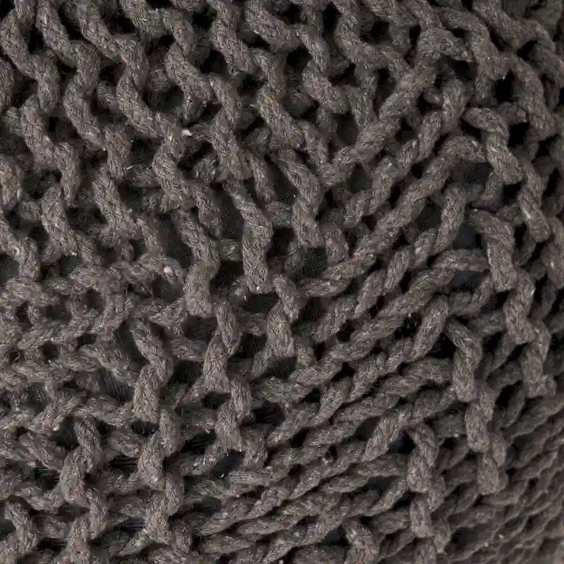 Pouf rond tricoté d'intérieur et d'extérieur