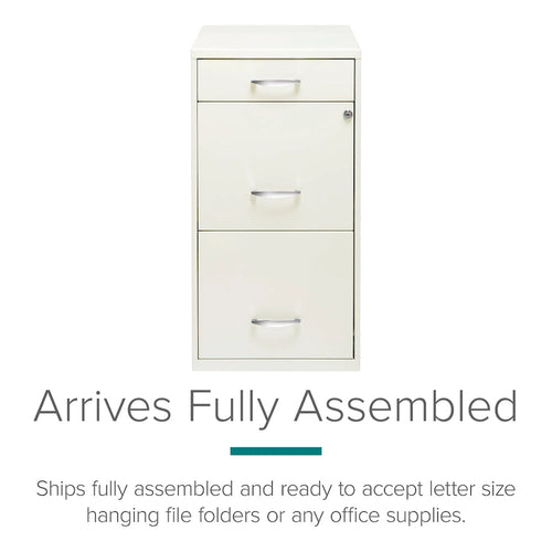 18 Deep 3 -drawer Organizer File Cabinet, Off-White