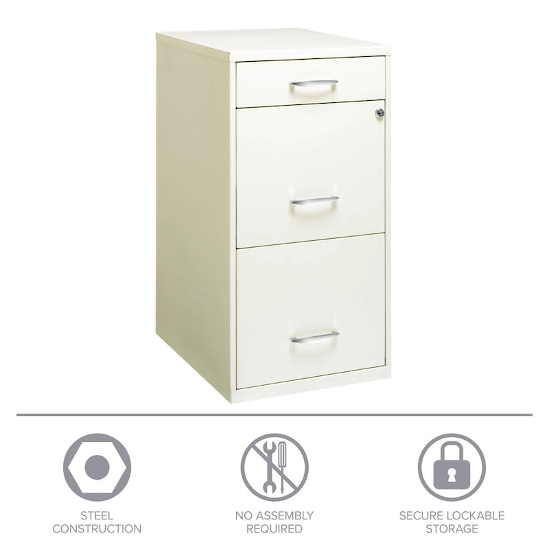 Meuble de rangement 3 tiroirs profonds 18" - Blanc cassé