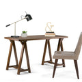 Bureau d'écriture en BOIS MASSIF de style industriel moderne de 56 pouces de large