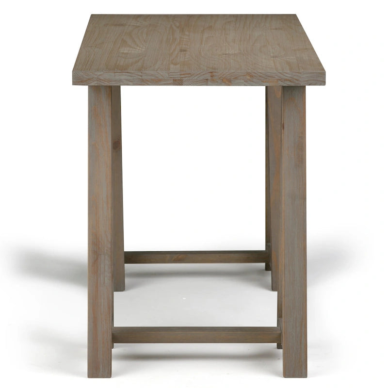 Bureau d'écriture en BOIS MASSIF de style industriel moderne de 56 pouces de large