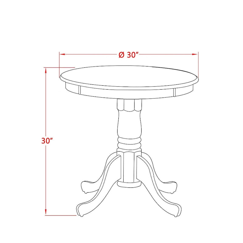 East West Furniture Eden - Table à manger ronde en bois avec piètement central, coloris Buttermilk et Cherry