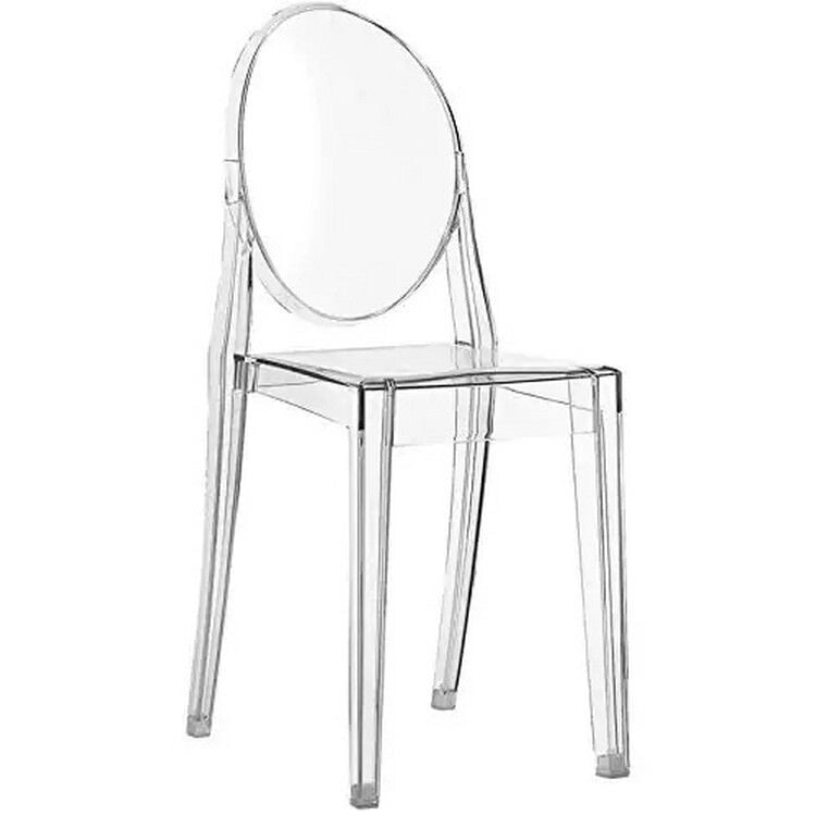 Chaises d'appoint empilables transparentes style Mid-Century Modern sans accoudoirs pour salle à manger ou salon, chaise de bureau d'appoint
