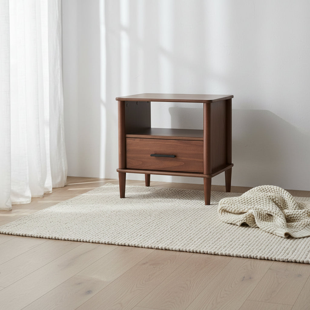 Transitional Solid Wood Spindle Nightstand