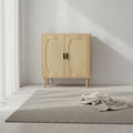 Meuble de rangement rustique avec 2 portes en rotin