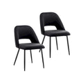 Chaises de salle à manger en velours avec pieds en acier, lot de 2