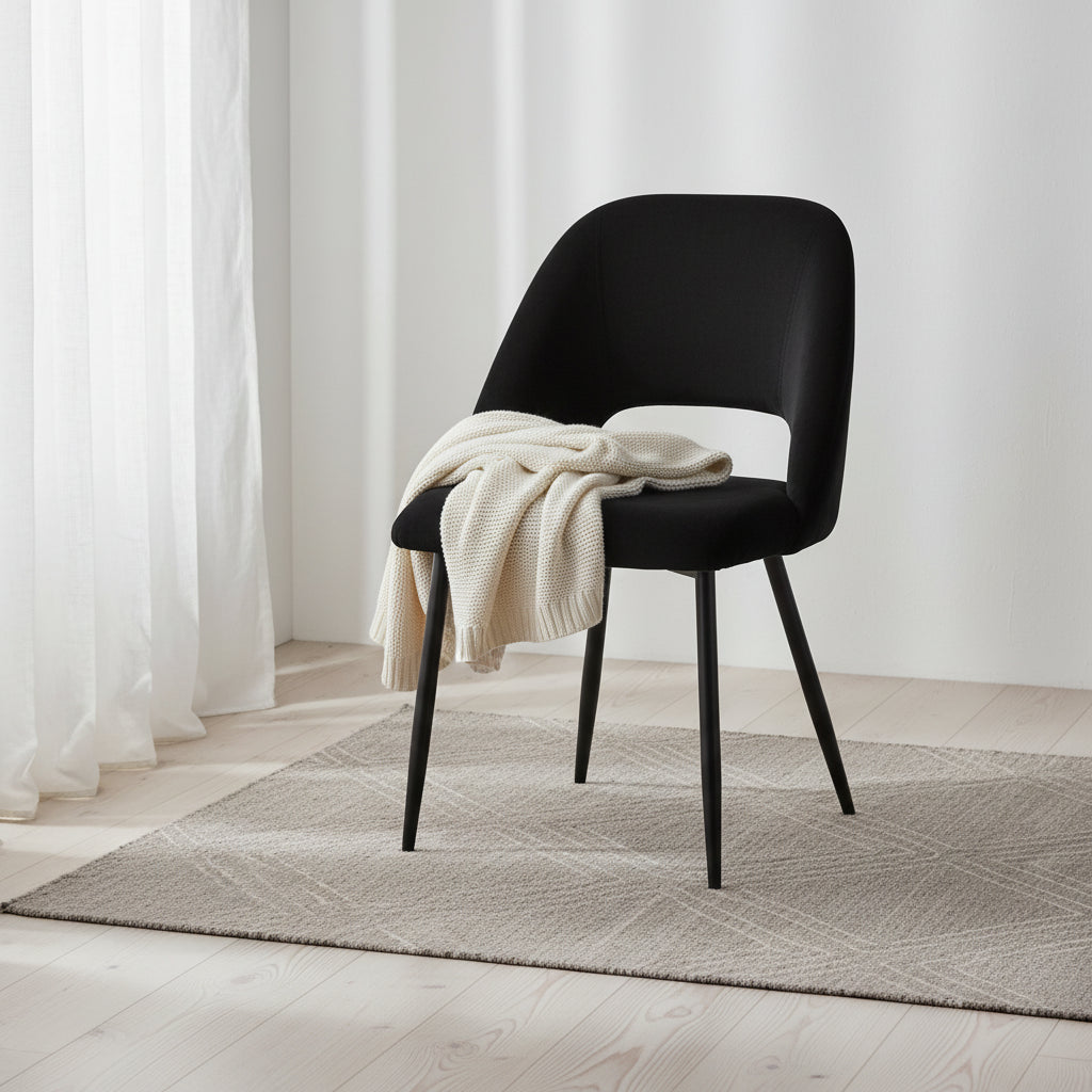 Chaises de salle à manger en velours avec pieds en acier, lot de 2
