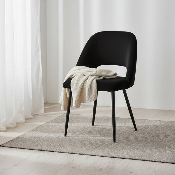 Velvet Dining Chairs with Steel Legs, Set of 2