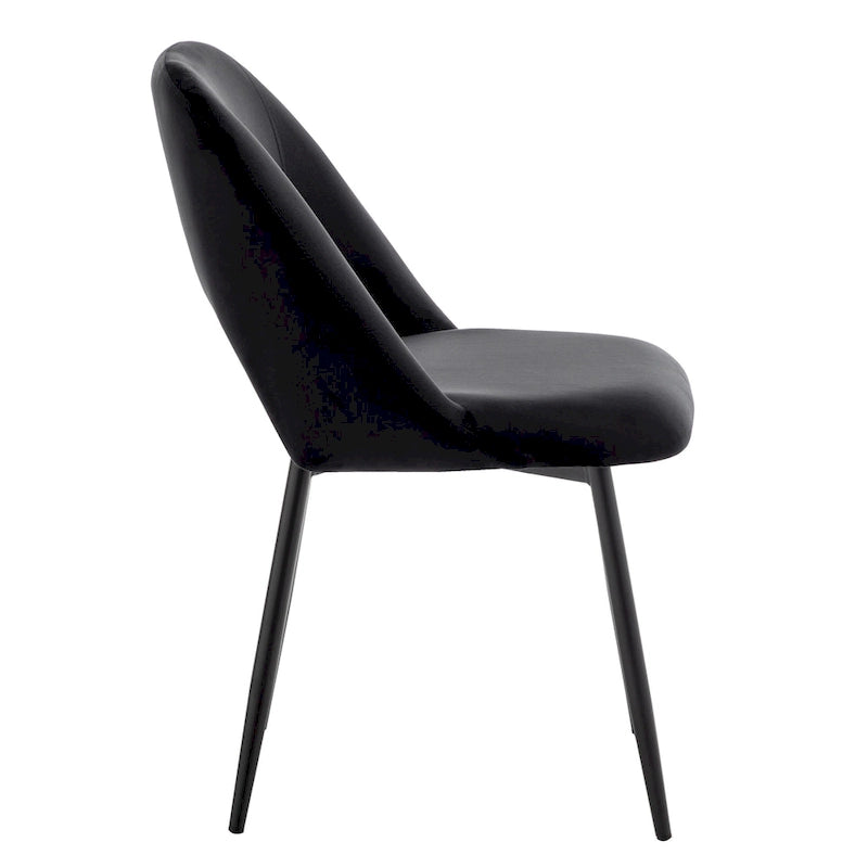 Chaises de salle à manger en velours avec pieds en acier, lot de 2