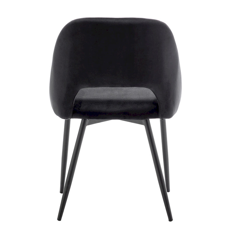 Chaises de salle à manger en velours avec pieds en acier, lot de 2
