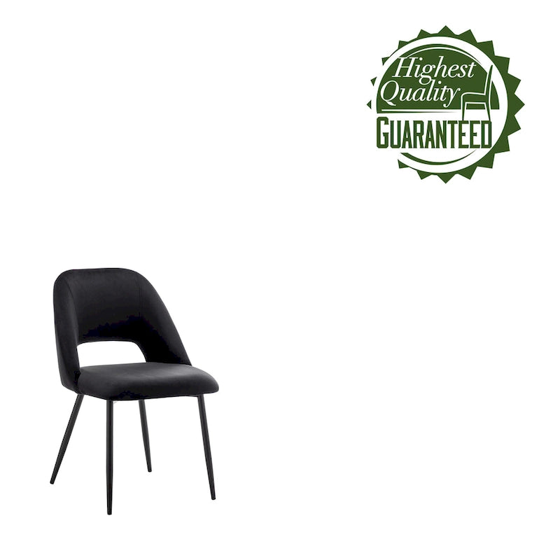 Chaises de salle à manger en velours avec pieds en acier, lot de 2