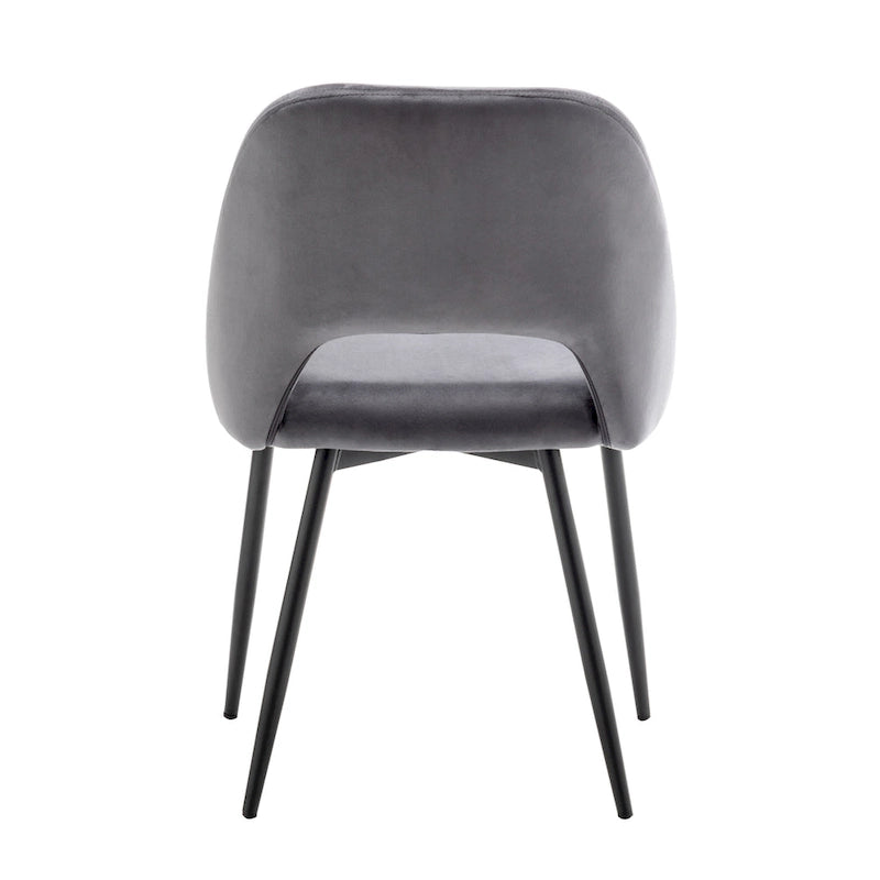 Chaises de salle à manger en velours avec pieds en acier, lot de 2