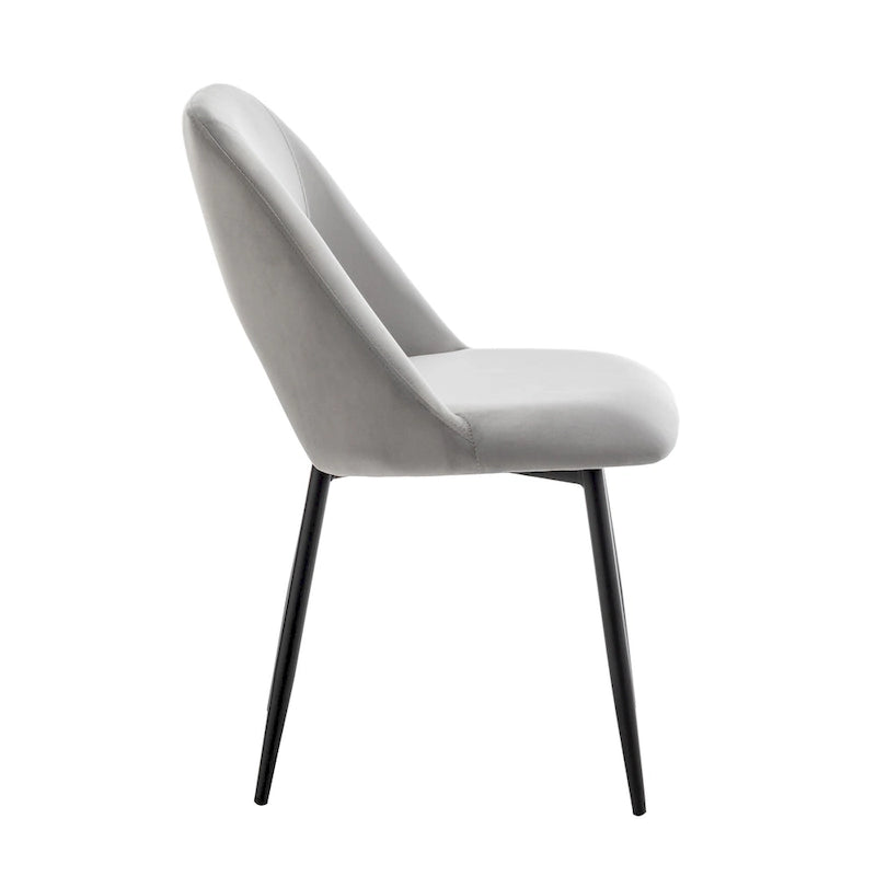 Chaises de salle à manger en velours avec pieds en acier, lot de 2